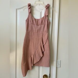 Dusty Rose colored endless rose Asymmetrical dress